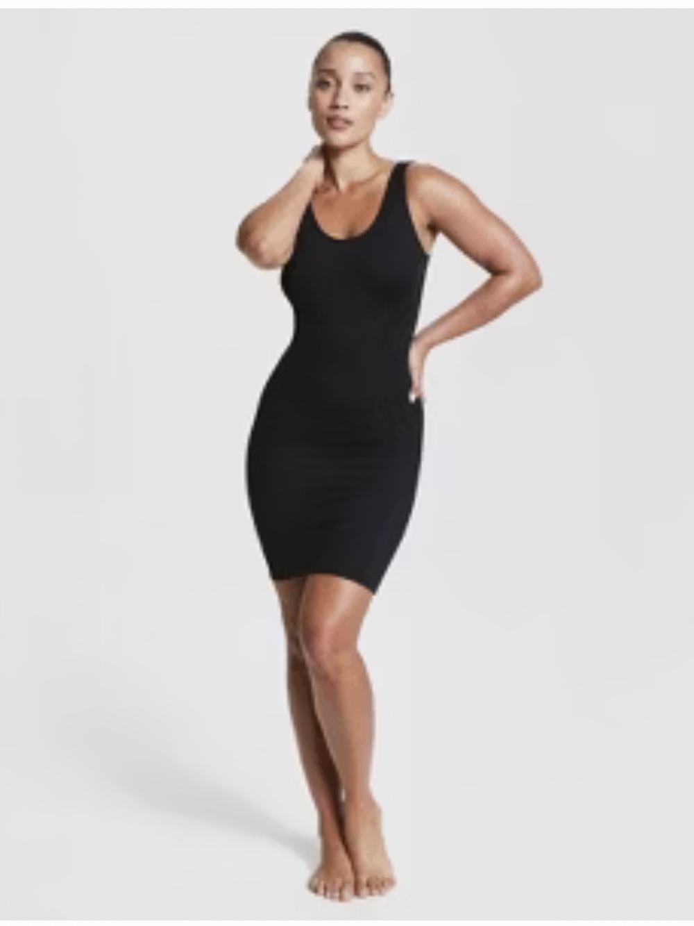 Spanx Black Compression Shapewear Slip Dress Bodysuit Sz M